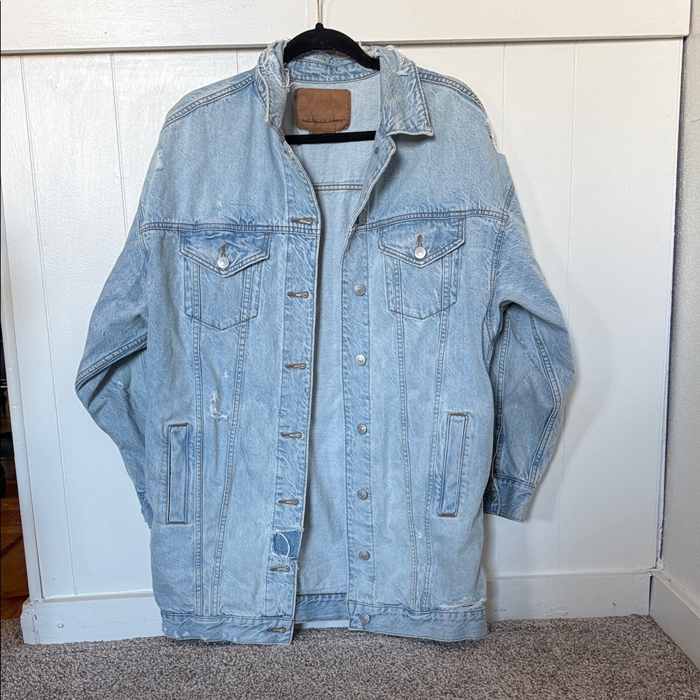Oversized Distressed Denim Jacket